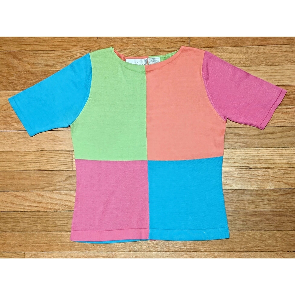 Color-block Silk Lore By Beth Terrell Silk Blend Top